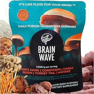 Superfood Mushroom Gummies | Delicious Daily Multi Lions Mane Mushroom Gummy Supplement 2,008 mg | Reishi Mushroom + Cordyceps + Turkey Tail + Chaga + Maitake | Mushroom Gummies for Focus and Energy