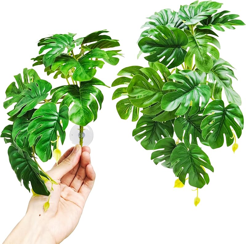 Plantas Artificiais para Terrário Monstera Woyrise com Ventosas, 2 Unidades