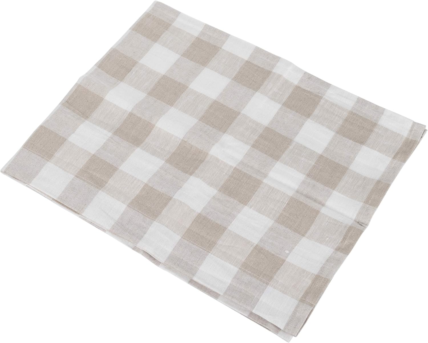 The Country House Stonegate Tan Plaid 19 x 13 Cotton and Linen Fabric Placemats Pack of 4