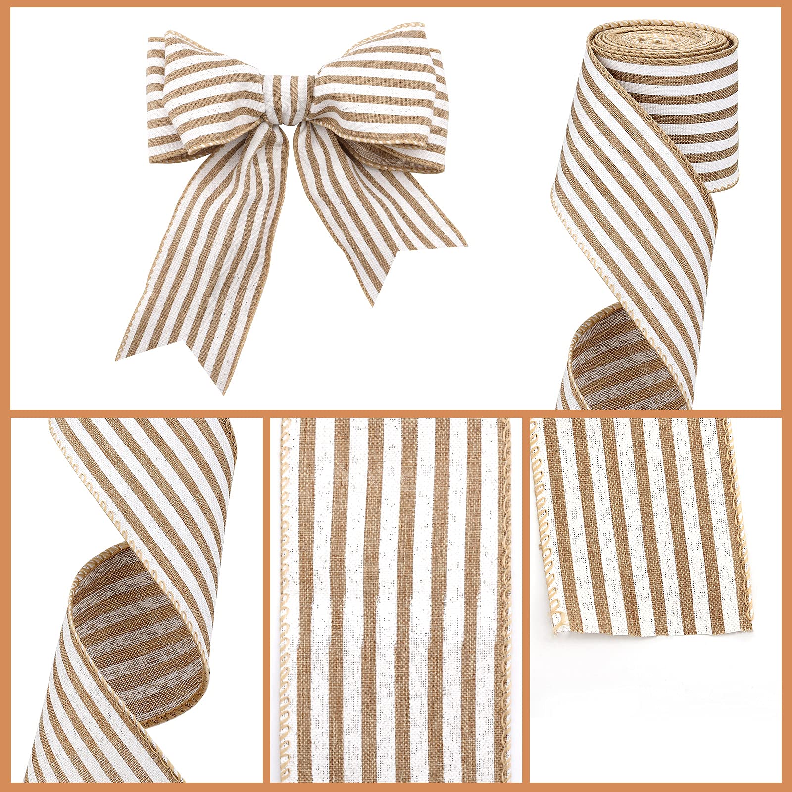 Set Di 8 Rotoli Nastro In Iuta Con Filo Metallico – Larghezza 5,1 Cm, 5 Metri Cadauno, Totale 40 Metri – Colori Classici E Macaron, Perfetto Per Ghirlande, Fiocchi, Confezioni Regalo