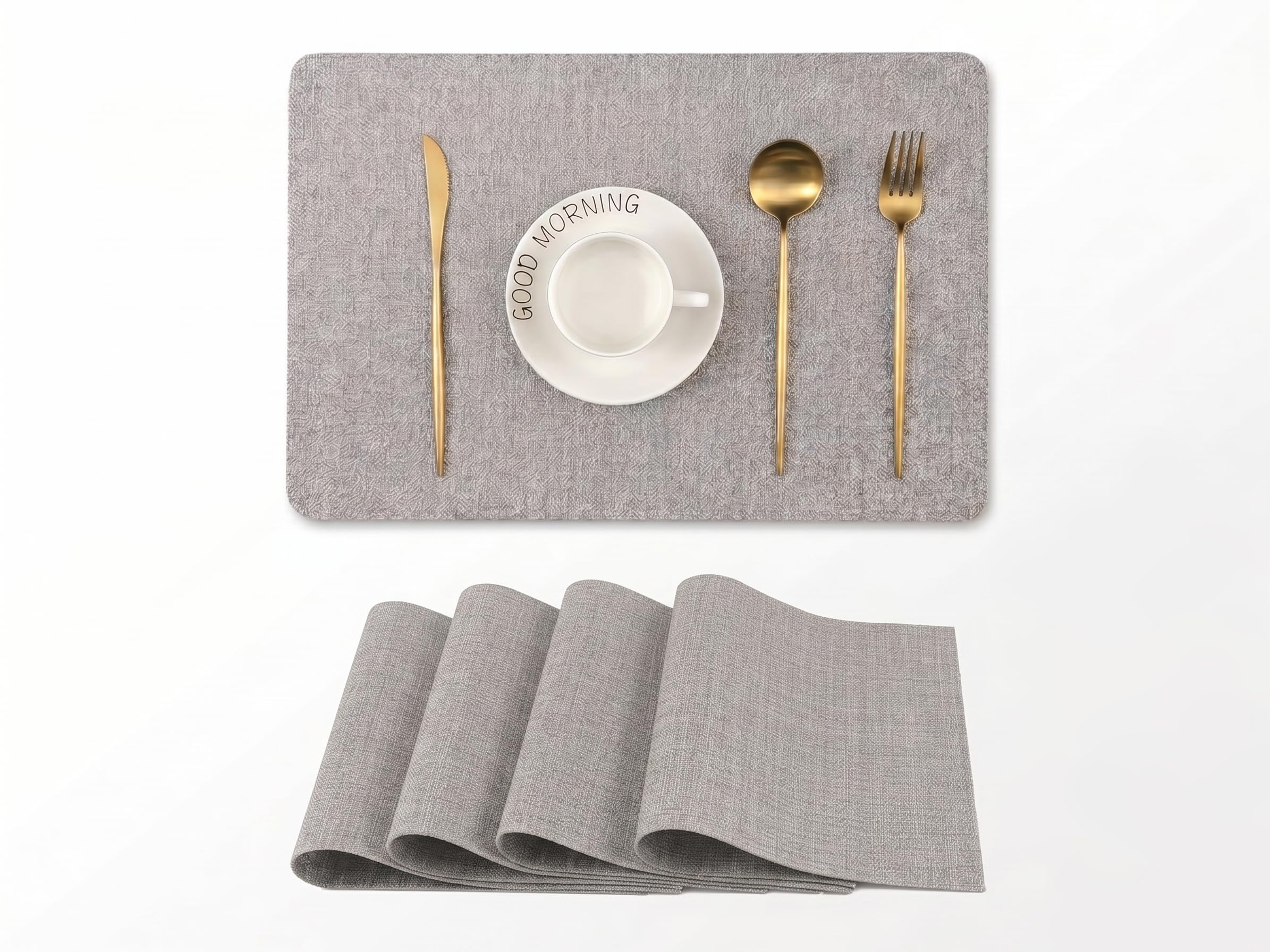 RichAxis Dining Table mat, Washable Table mats, PVC placemat for Kitchen, Non Slip Dining Table Accessories for Home, Rectangular Place Mat for Multiple Use (Set of 2, Grey) — Amazon image 21