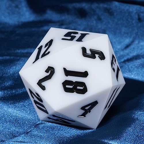 Miniatura 3 de Dados individuales D20 de 2.165 in, dados DND de 20 caras, dados gigantes D20 D20 D&D poliédricos grandes D20 con caja de regalo de dados para