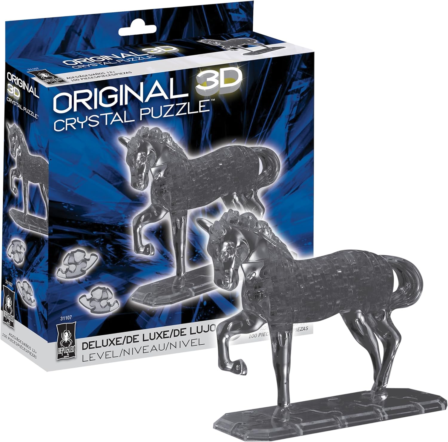 BePuzzled, Horse Deluxe Original 3D Crystal Puzzle, Perfect for Puzzlers Ages 12 and Up, Challenging to Complete and Beautiful to Display, Collect Them All