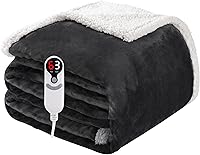 Soypipo Electric Heated Blanket Full Size 72x84" Ultra Soft Flannel, 9 Heat Settings, 10HR Auto-Off, Overheat Protection, ETL Certified, Dark Gray