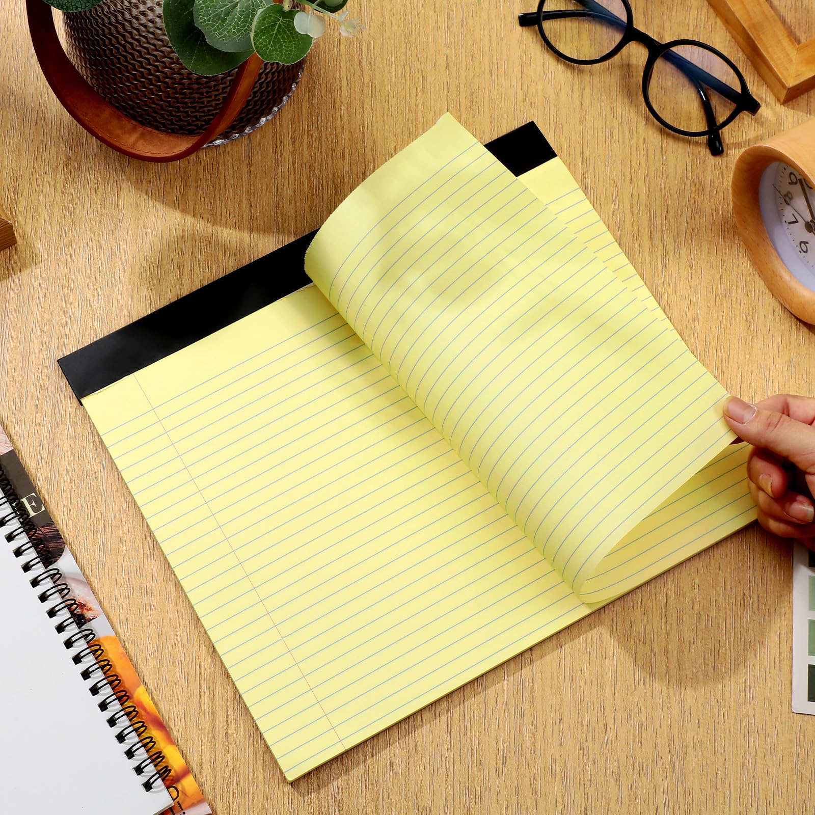 Jetec Lot de 6 blocs légaux lignés pour université - 50 feuilles de couleurs assorties - 27,9 x 24,1 cm - Carnet horizontal pour le travail, le bureau, les voyages (jaune)