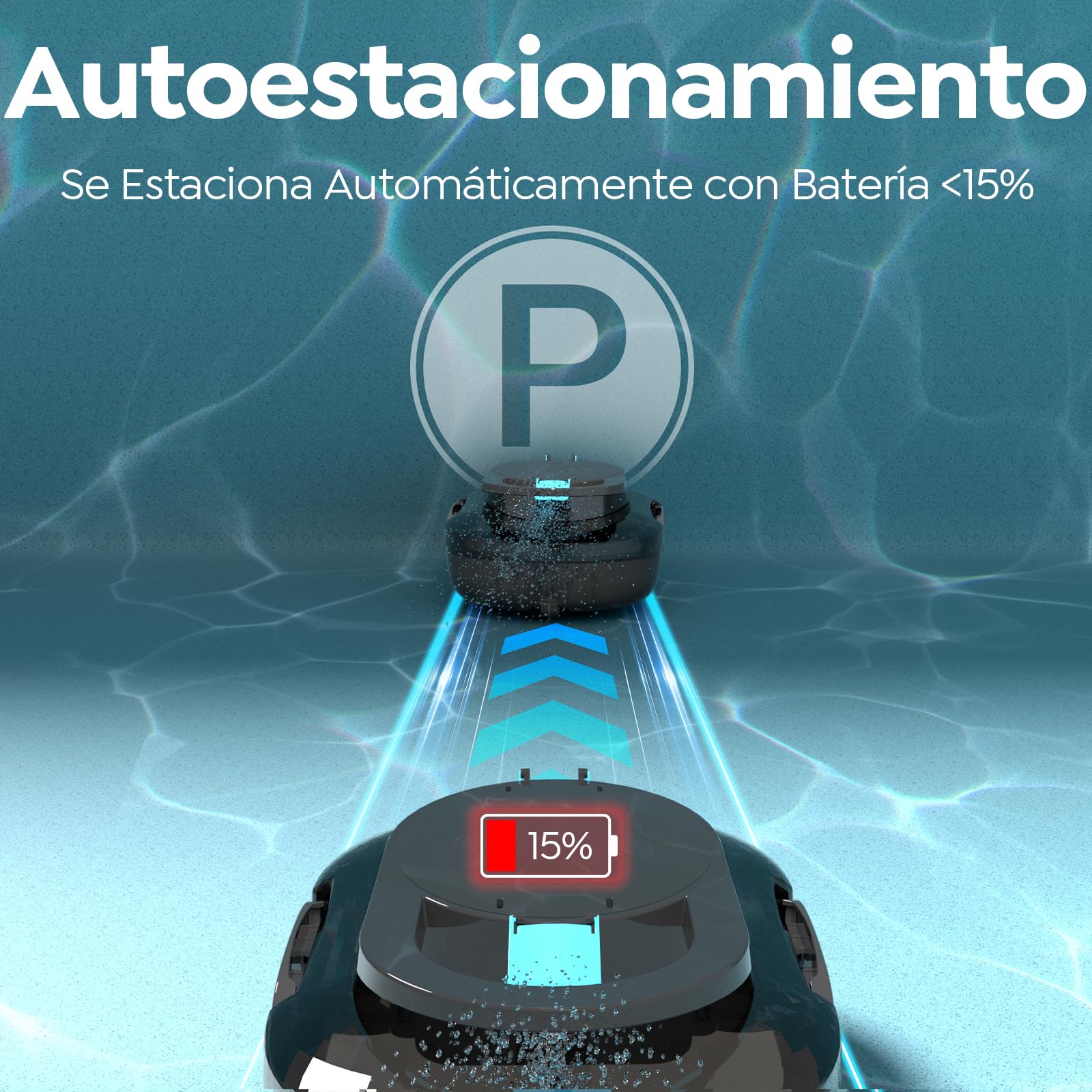 S1PRO (2026 Upgrade) Robot Limpiafondos Piscina, 120 Min de Limpieza, Doble Motor Robot de Piscina, con Filtración de 180μm, Estacionamiento Auto, para Piscinas Elevadas 100 m², Negro