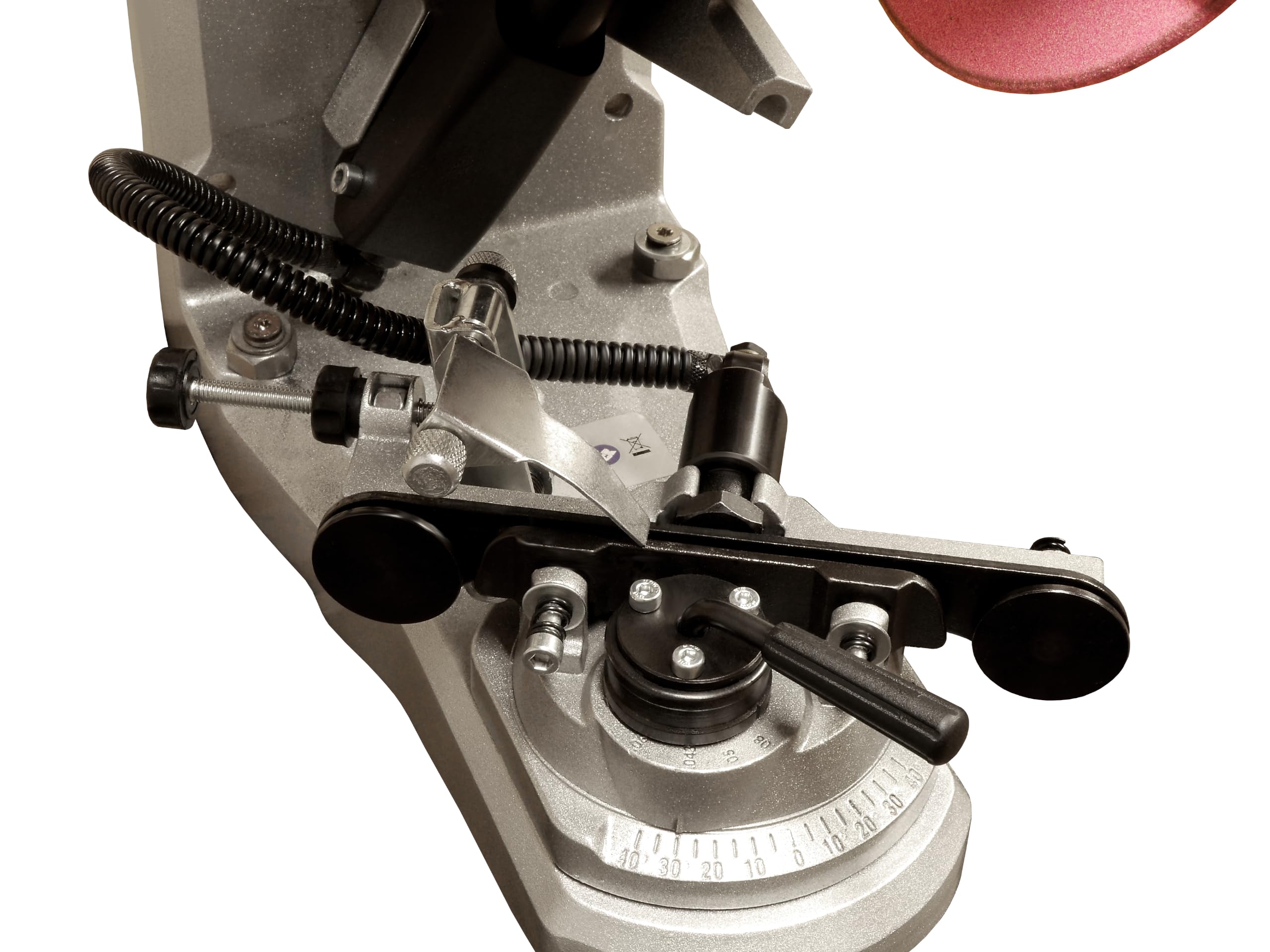 Sägenspezi® - Affilacatena HydroSharp 300 AutoClamp by Sägenspezi® – 300 W Semiautomatico con sistema di serraggio idraulico, LED, 3 dischi abrasivi, affilacoltelli per catena per seghe fai da te e