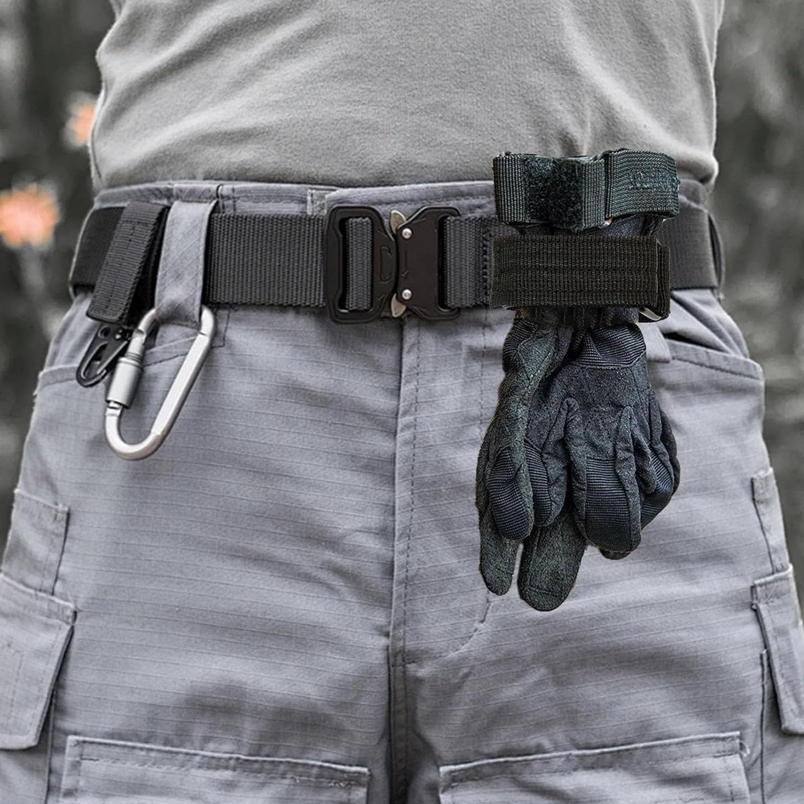 2 Piezas Unidades de Soporte para Guantes, Pinza Multiusos para Guantes de Trabajo, Cinturón Policial, Portaguantes Cinturon, para Jardines, Obras de Construcción (Negro)