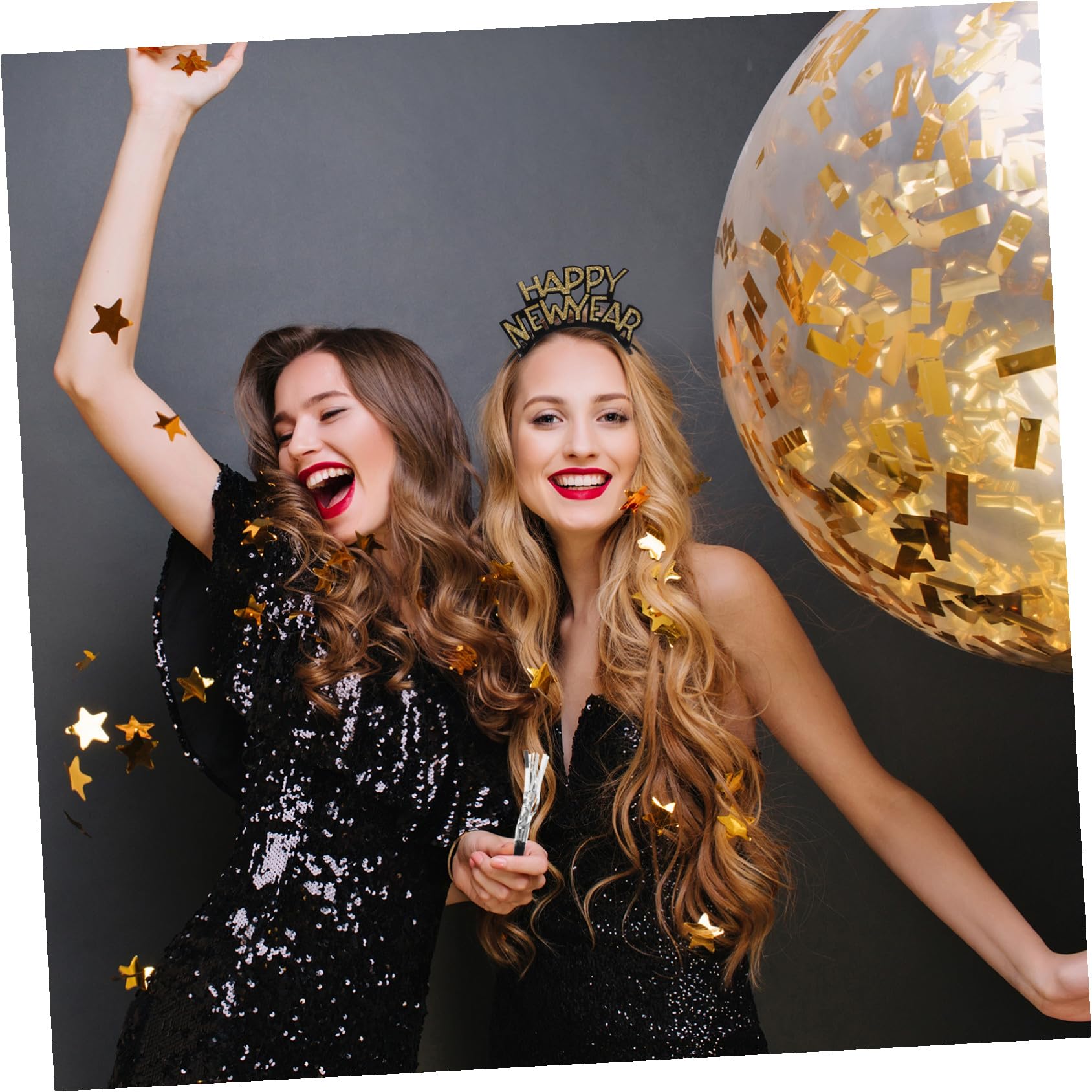 Neujahrs-Feierhut-Set Schwarz-Gold mit Stirnband Papierhut und Krachmacher Sichere Materialien Vielseitige Silvester-Deko für festliche Jahreswechsel-Feiern und Geburtstage