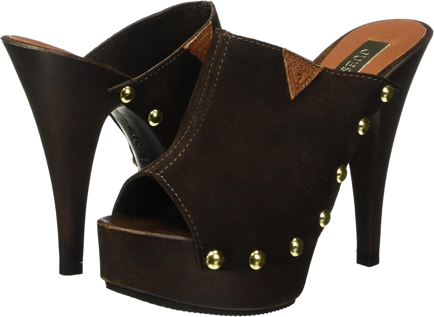 GUESS Sue01 - Zuecos de tacón, Mujer, Marrón (Dbrow), 35 : Amazon.es:  Zapatos y complementos