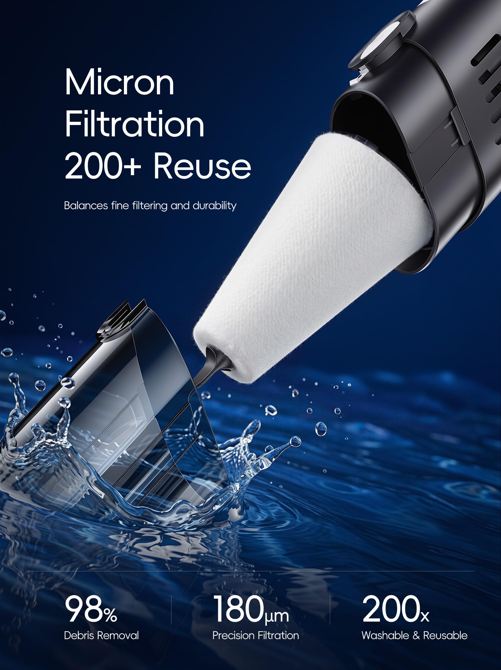 Aspiratore per piscina senza fili per piscine fuori terra e interrate