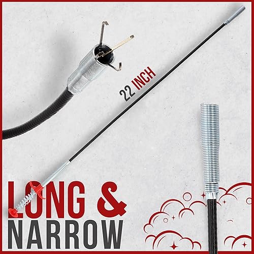 Miniatura 2 de RAM-PRO - Removedor de obstrucciones de drenaje de serpiente de 22 pulgadas, utilizado como removedor de obstrucciones para fregadero, ducha y