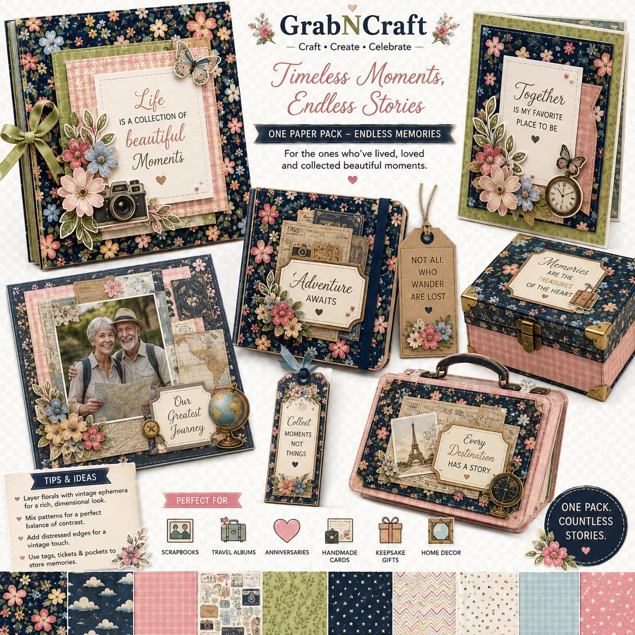 Scrapbook Paper Pack - 21 Sheets, 6x6 Inch -5 Scrapbook Paper Pack - 21 Sheets, 6x6 Inch -5