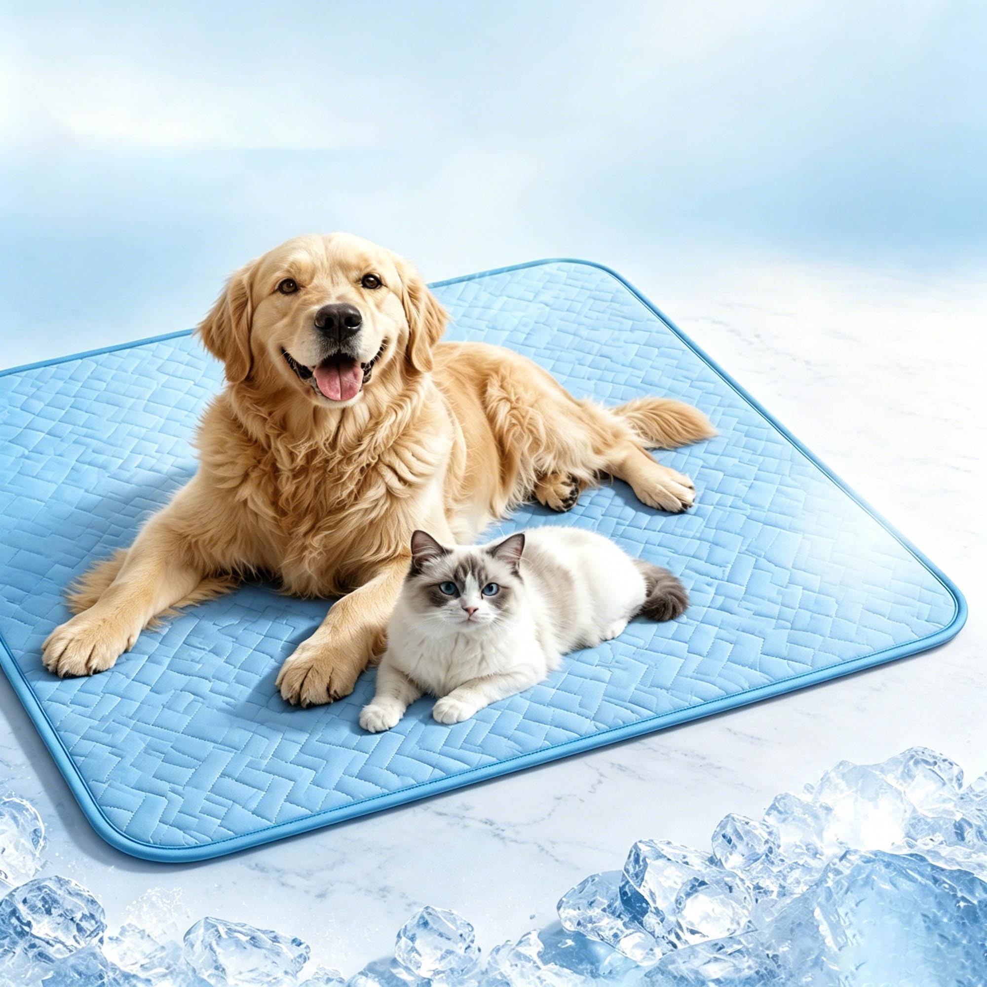 Doleva Cooling Mat,Washable Pet Cool Bed Mat,No Gel,Orfreezing ，50x40cm