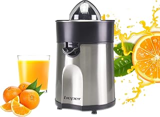 BEPER P102EST001 - Electric juicer, stem body, anti-dripping spout, two cones rings, stem filtration grid, easy to clean, electric citrus juicer