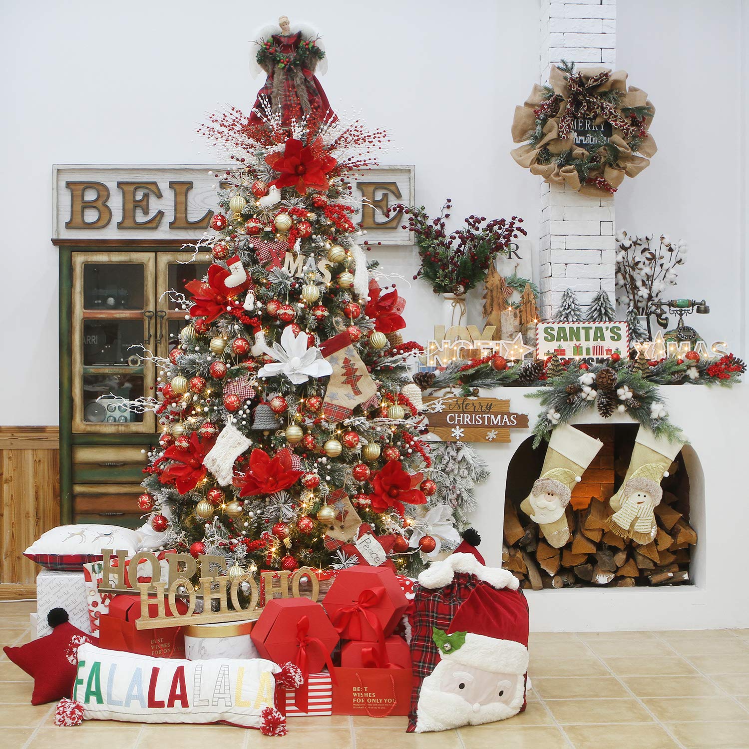 Sea Team 30 palline Natale contrasto 60mm oro-rosso