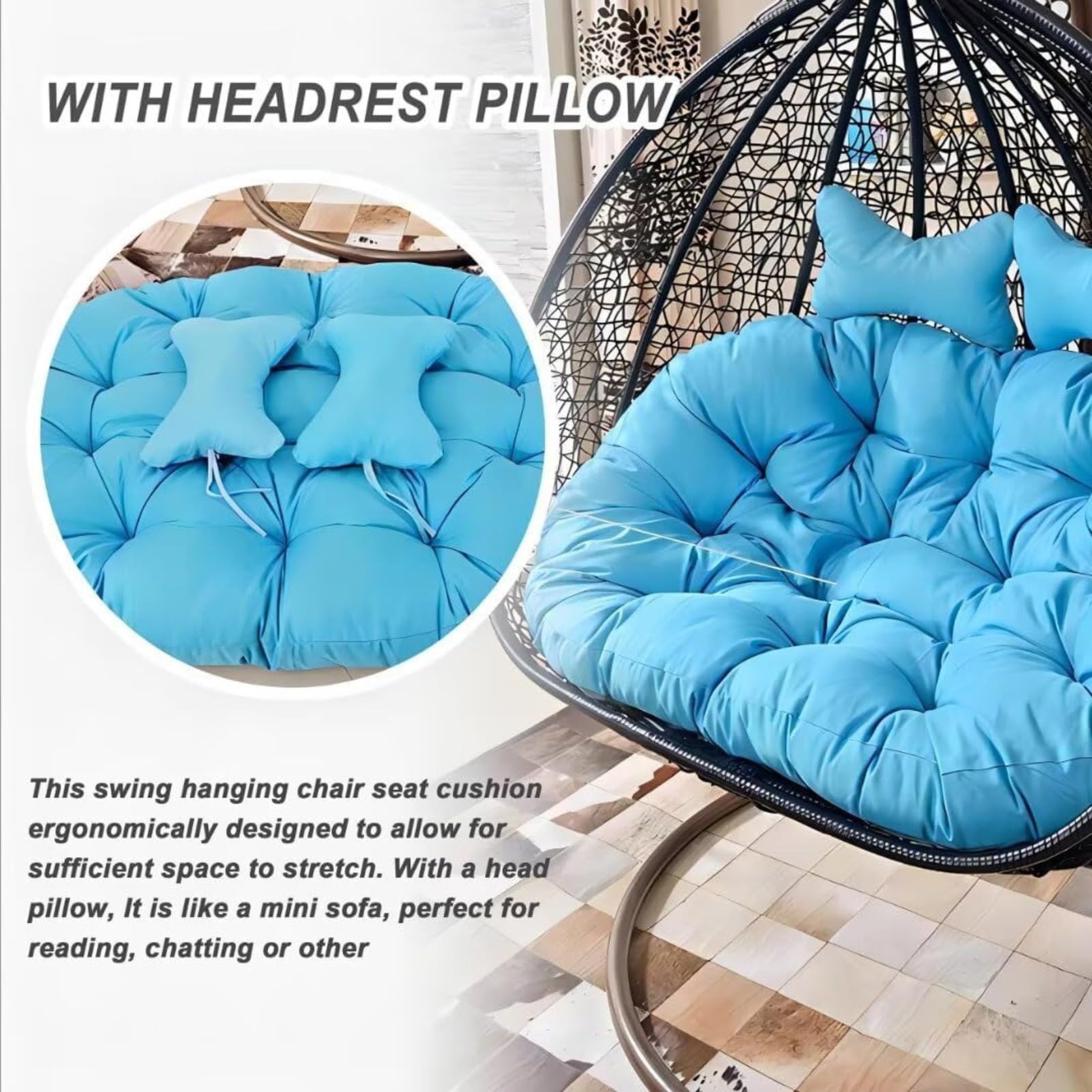 Chaise Oeuf HEYITTE Double People Swing Chair Cushion, Washable