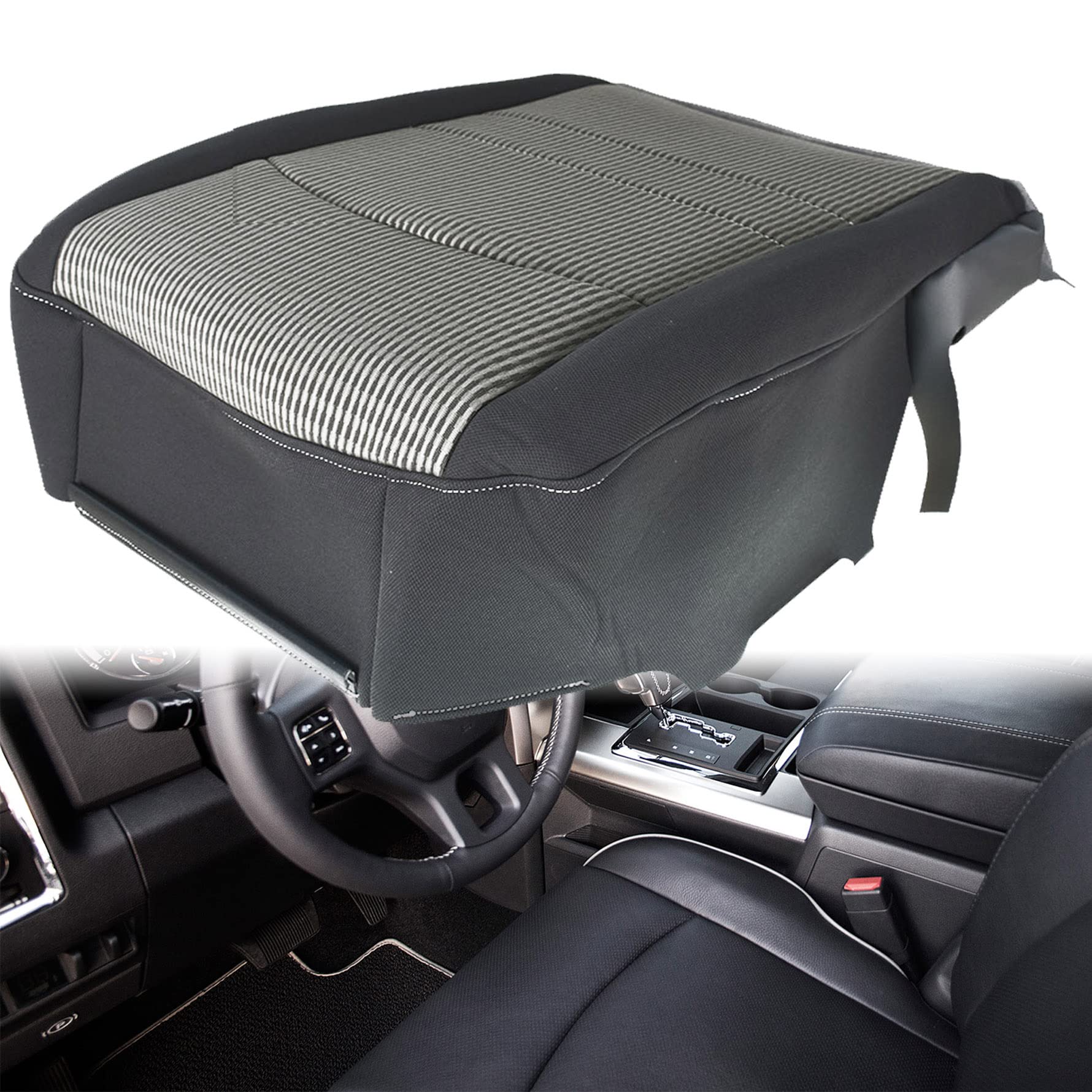 Kucaruce Driver Side Bottom Seat Cushion - Replacement Foam & Cloth For 2004-2005 Ram 1500/2500/3500
