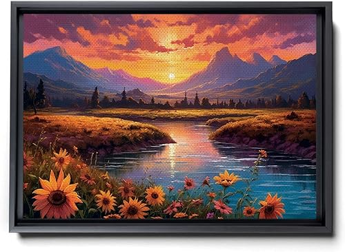 Grand Teton Scenic Wall Art - Nature Aesthetic Wall Art - Captivating Sunset Mountain Canvas Art - Wall Art as a Trendy Above Bed Art