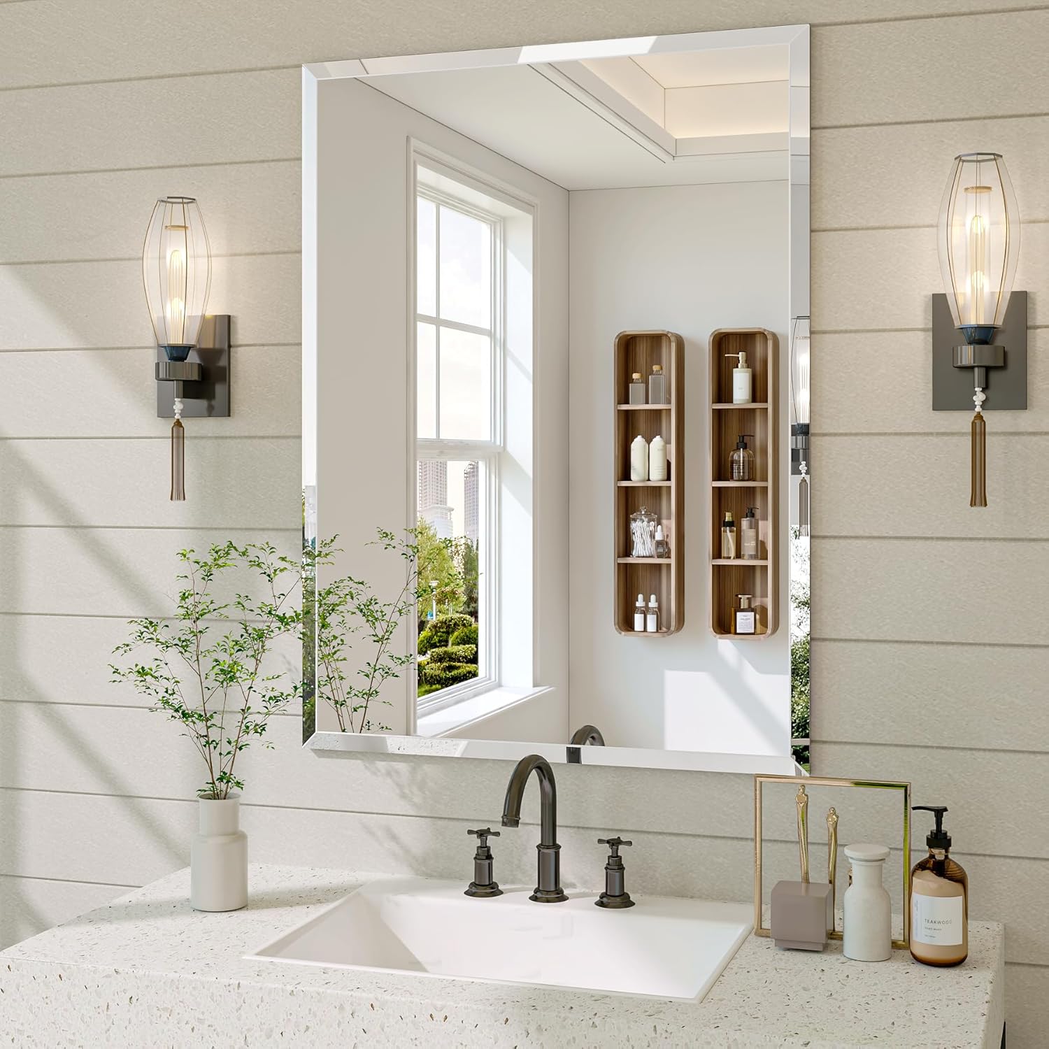 Espejo Decorativo Rectangular Sin Marco 22 x 30 Pulgadas