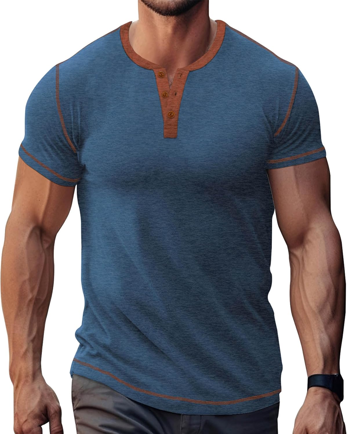 LOGEEYAR Men's Henley Shirts Short Sleeve Basic Casual Shirt Lightweight Button T-Shirts
