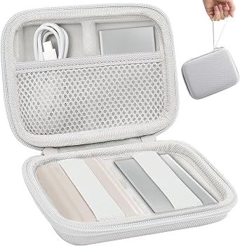 Aenllosi Hard Case for Samsung T9/T7 Touch/T7 Shield SSD, White | Hard shell construction, Water-resistant design, Impact-resistant design, Custom-fit interior