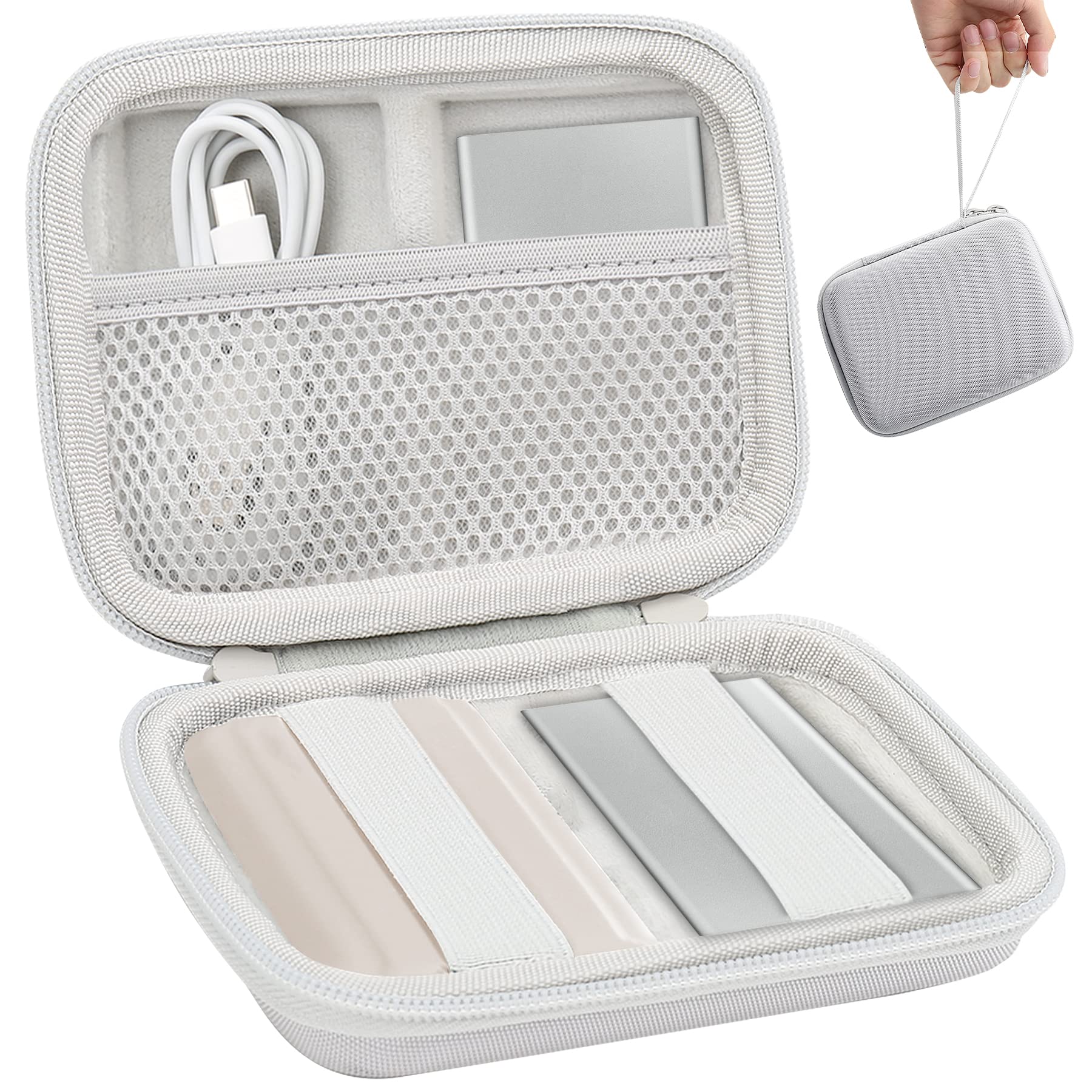 Aenllosi Hard Travel Case Replacement for Samsung T9/T7/T7 Touch/T7 Shield Portable SSD,White.(Only Case)