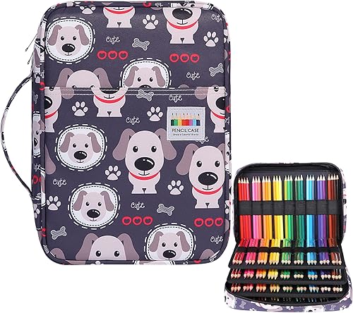 JAKAGO Estuche de 220 ranuras de colores para lápices de gran capacidad para estudiantes artistas adultos niñas organizador con cremallera para