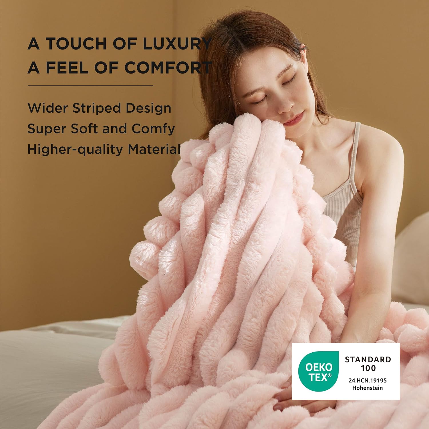Bedsure Pink Throw Blanket for Bed, Fuzzy - Image 2