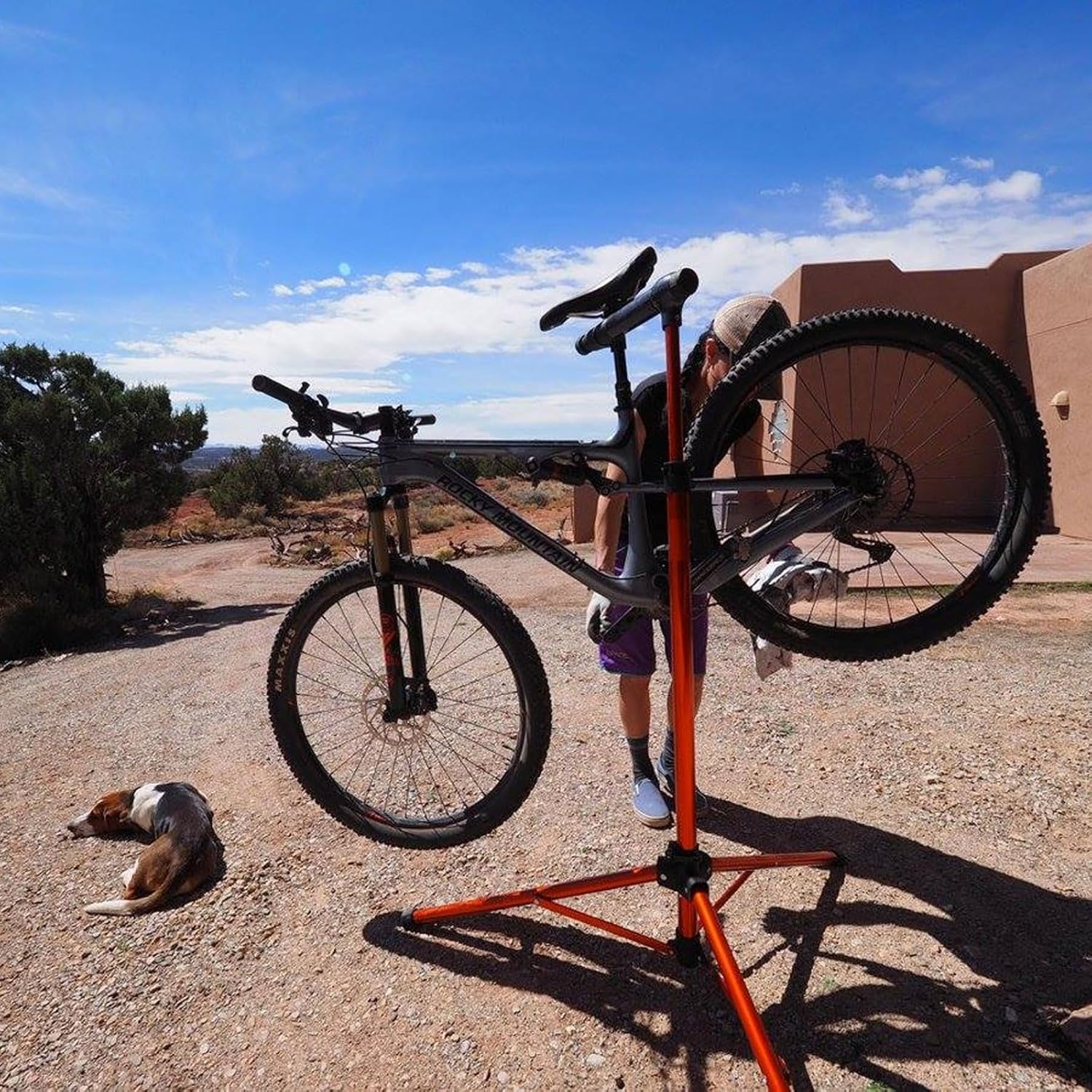 KUAT Tri Doc - Cycling Stable Folding  Collapsible Aluminum Non-Slip Tri-Leg Trail Doc Stand with Rubber Covered Legs | for Use with NV 2.0 Lineup