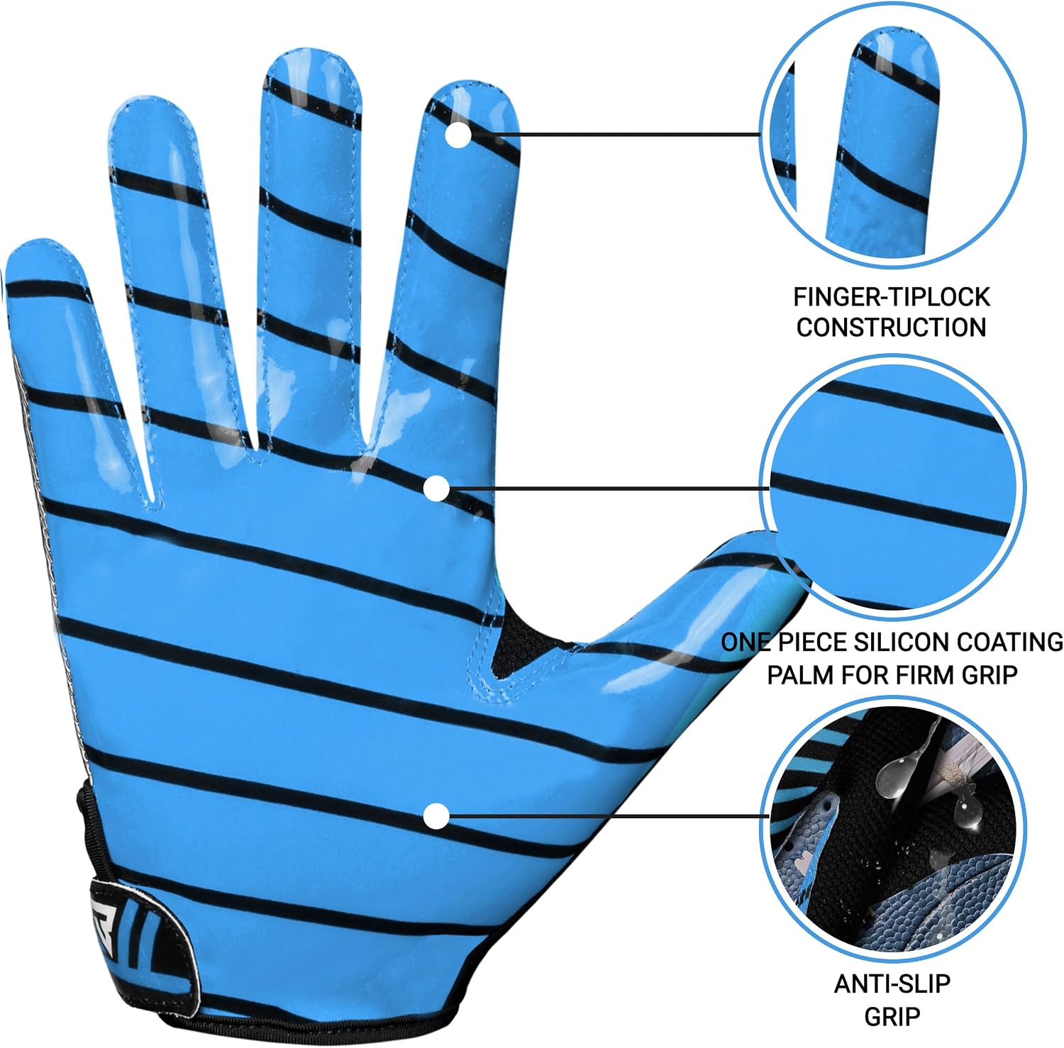 Youth Football Gloves, Breathable Performance Football Gloves for Kids & Adults, Sticky Youth Wide Receiver Gloves, Ideal Gloves for Ultimate Grip & Comfort