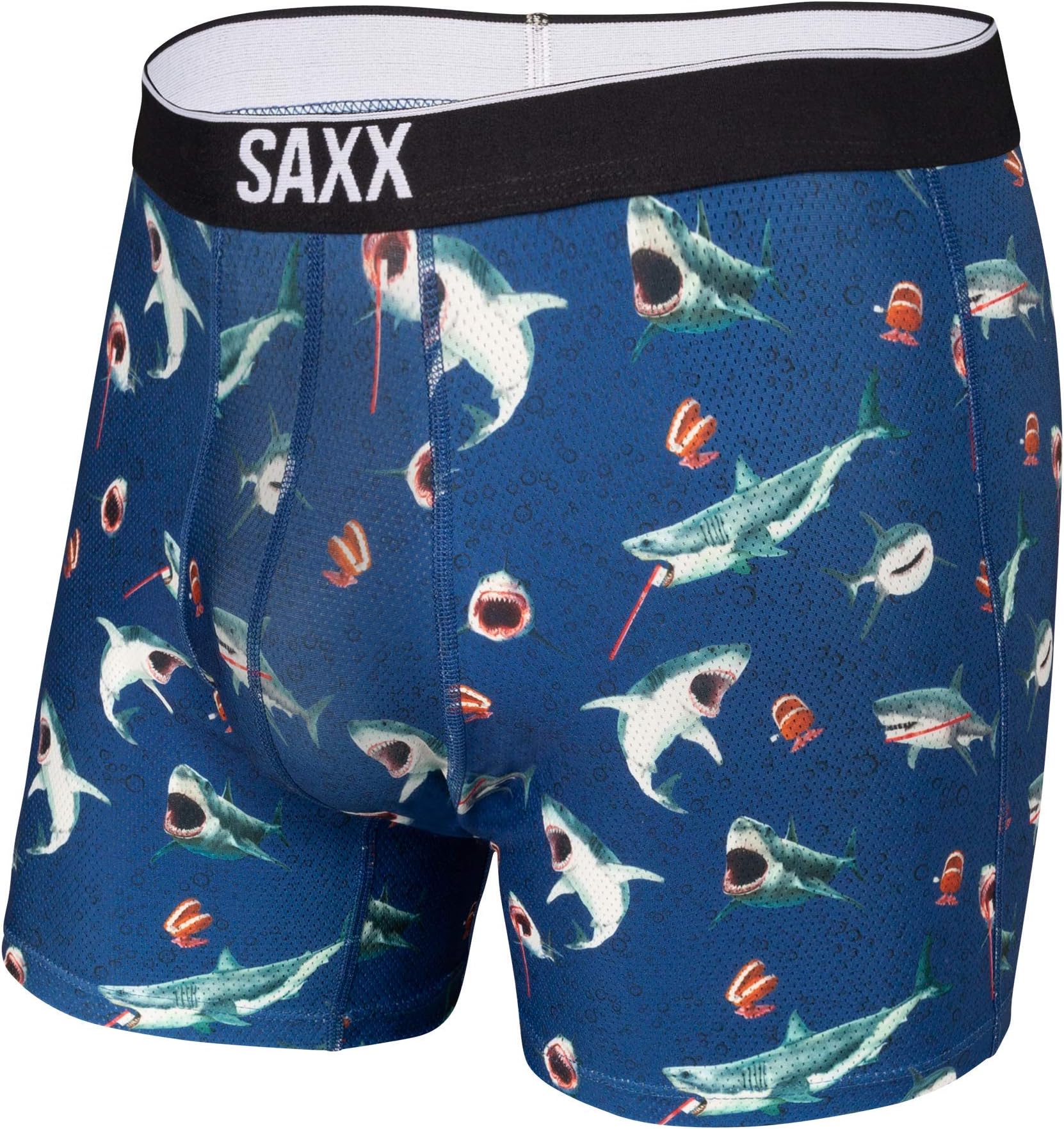 saxx underwear co.Saxx Men's Underwear VOLT Breathable Mesh Boxer Briefs with Built-in Pouch Support Workout Underwear for Men,Chompers,Medium