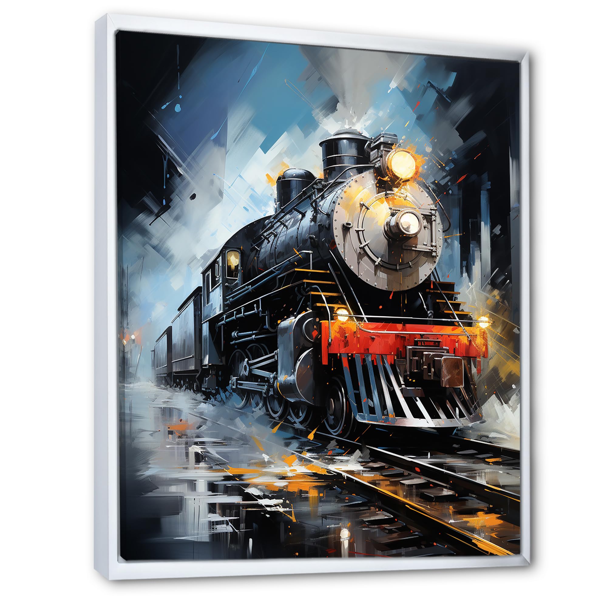 Amazon.com: DesignQ Train White Framed Wall art decor, Train Wall