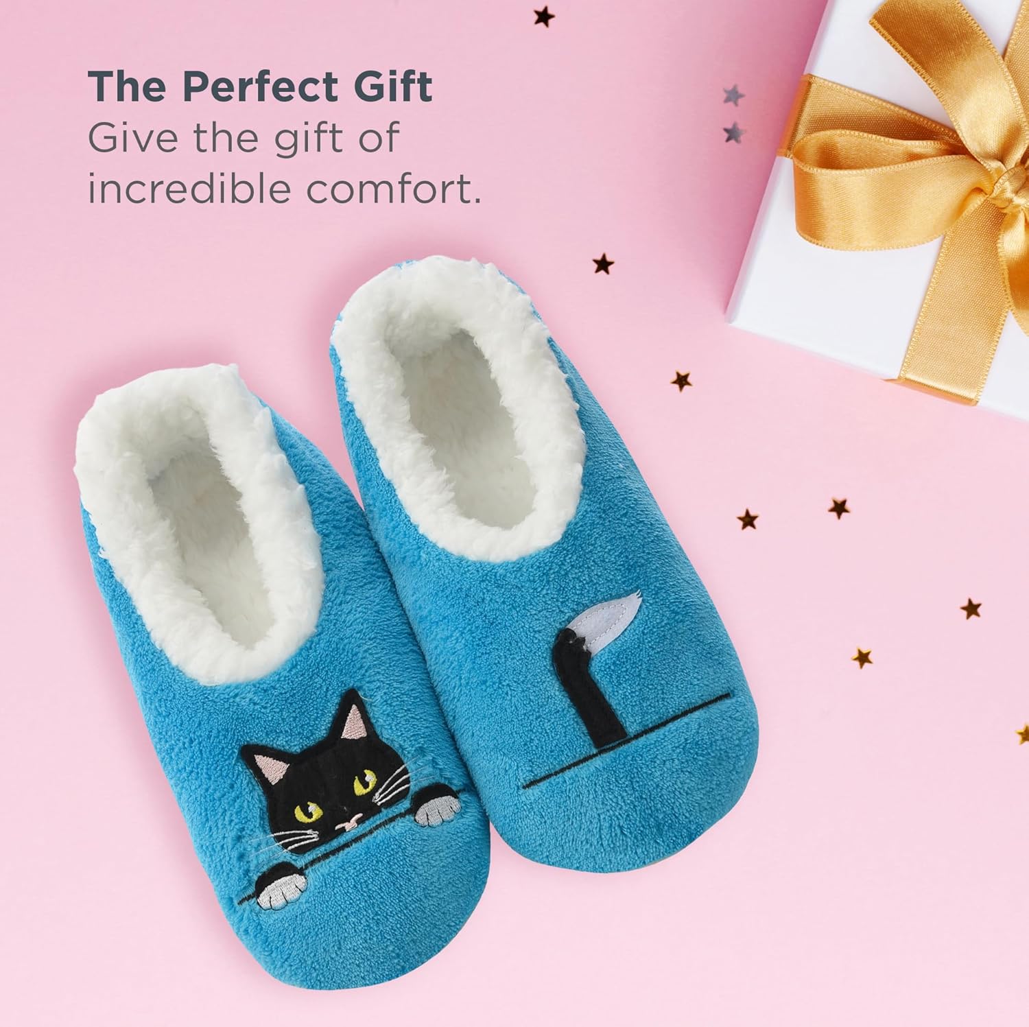 Snoozies Pairable Slipper Socks - Funny House Slippers for Women, Non-Slip Fuzzy Slipper Socks - Image 3