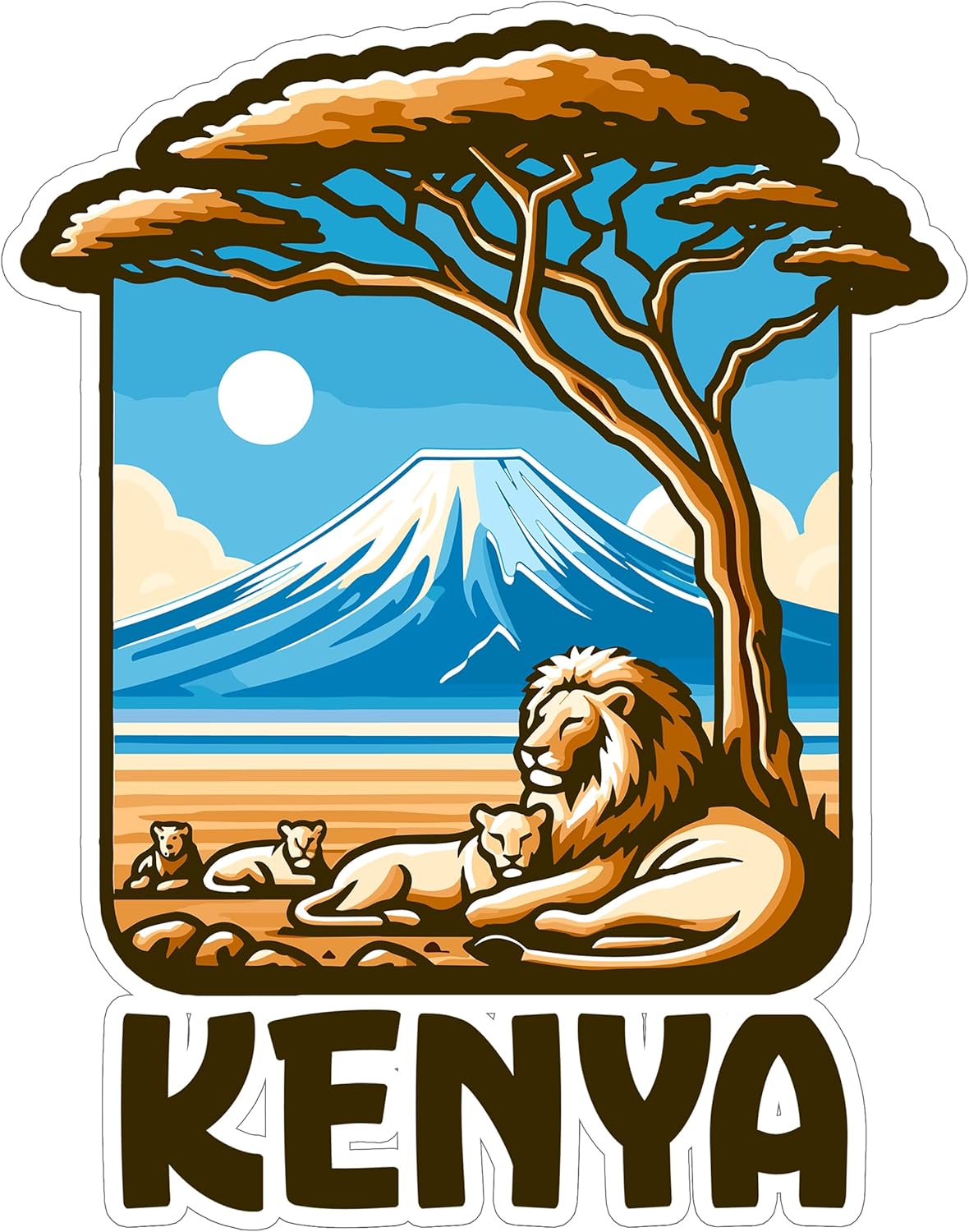 Kenya Sticker 4 Inch City Travel Souvenir Destination - Waterproof Vinyl Decal for Laptop Water Bottle Car Tumbler - Durable Aesthetic Long-Lasting Stickers for Adults ID44990