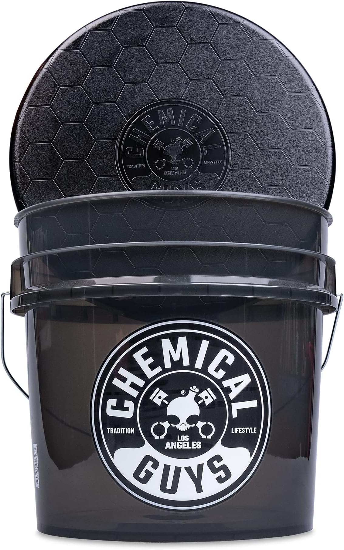 Chemical Guys ACC161 Heavy Duty Smoked Obsidian Black Detailing Bucket (4.5 Gal) and Bucket Lid (for Car Wash, Boat, Truck, RV, Fishing & More)