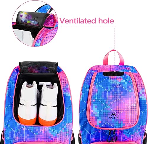 Miniatura 3 de MATEIN Bolsa de baloncesto, bolsa de fútbol resistente con soporte para pelotas y compartimento para zapatos, mochila de baloncesto grande para