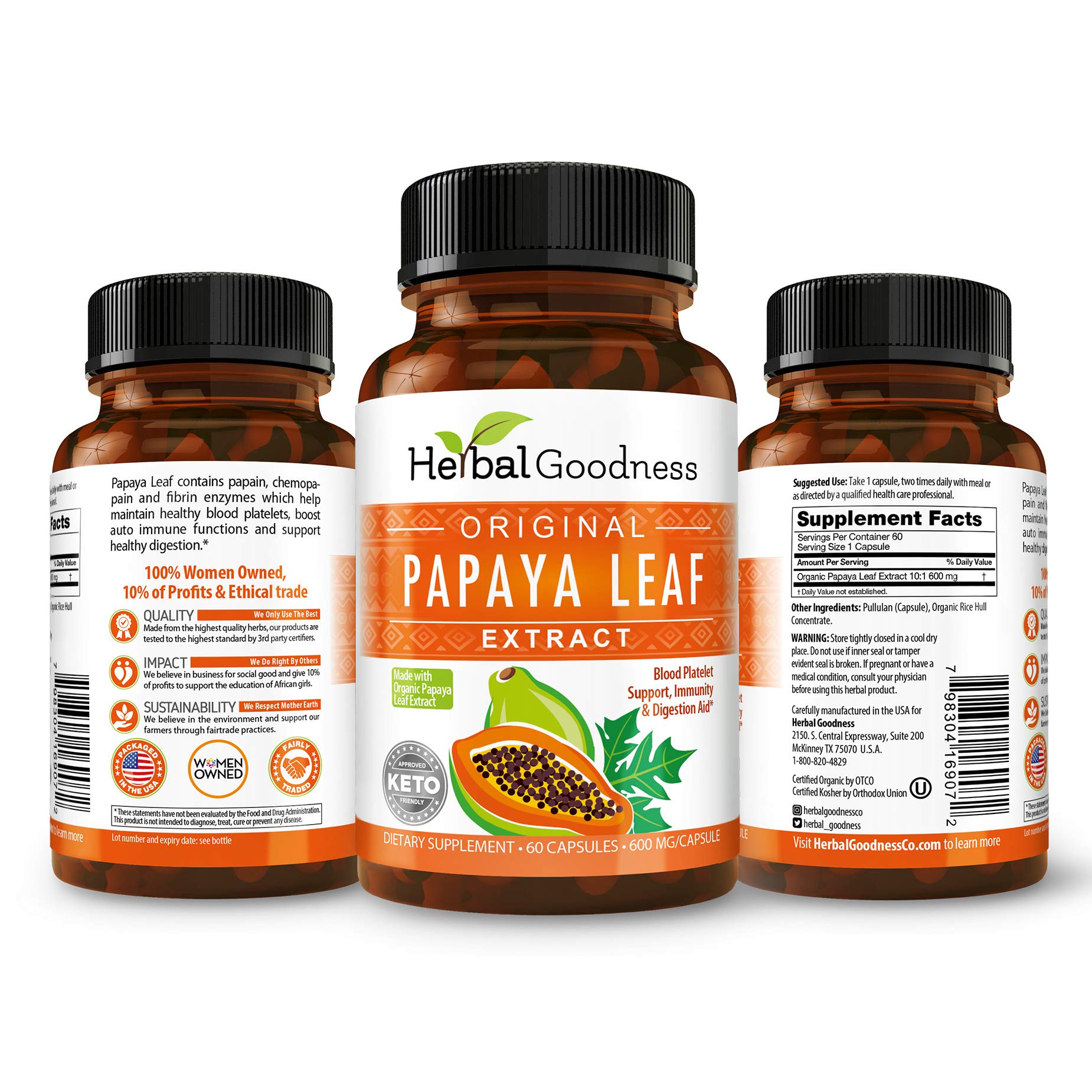 Papaya Leaf Tablets by mi Nature 90 Tablets, 1000 mg 45 Days Supply
