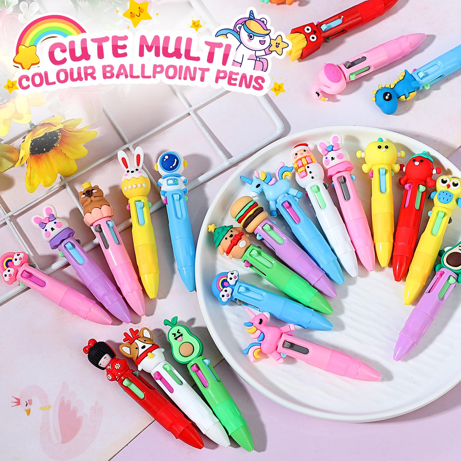 pupuluck 40Pcs Multicoloured Pens All in One - Image 2