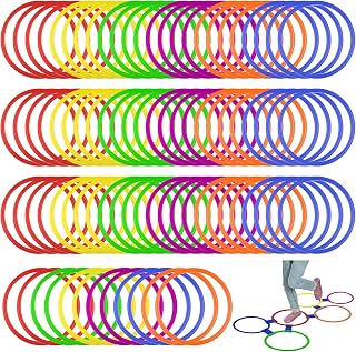 24/30/48/96 Pack Agility Rings 15 Inch Speed Training Hopscotch Rings Plastic Circle Jumping Hoops Agility Hurdles for Athlete Exercise Soccer Football Gymnastics Games Practice Footwork