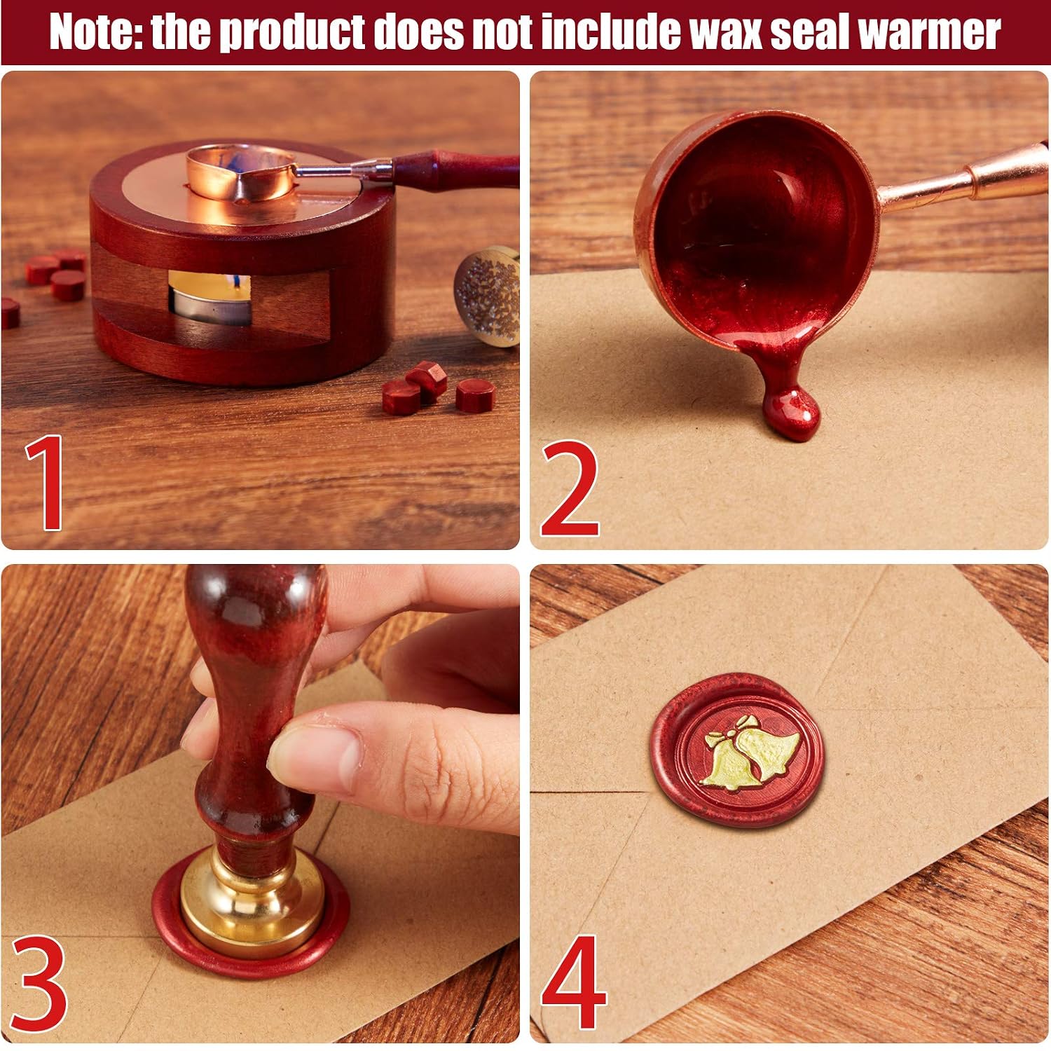 208 Pieces Christmas Wax Seal Stamp Kit, Include 6 Pieces Wax Stamp Brass Heads with Wooden Hilt, 200 Pieces Sealing Wax Beads and Gold Marker Pen for Holiday Decorations (Varied Patterns)