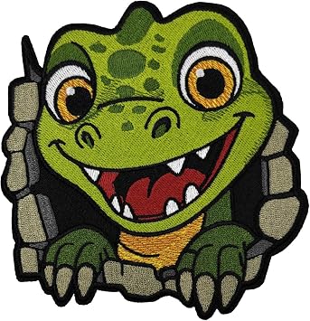 5 Cute Little T-Rex Dinosaur Embroidered Iron On Patch