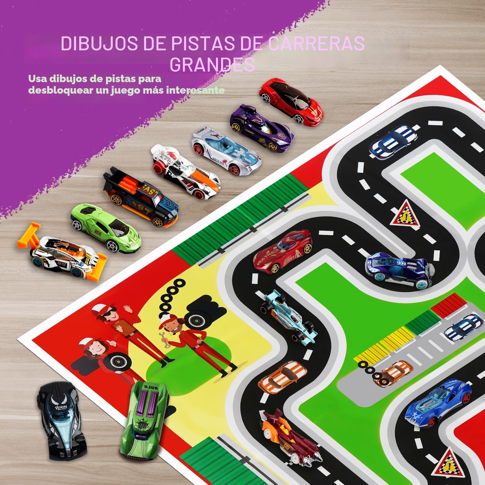 Calendario De Adviento Con 24 Coches De Retroceso – Incluye Tapete De Juego – Regalo Sorpresa Para Niños De 3 A 12 Años