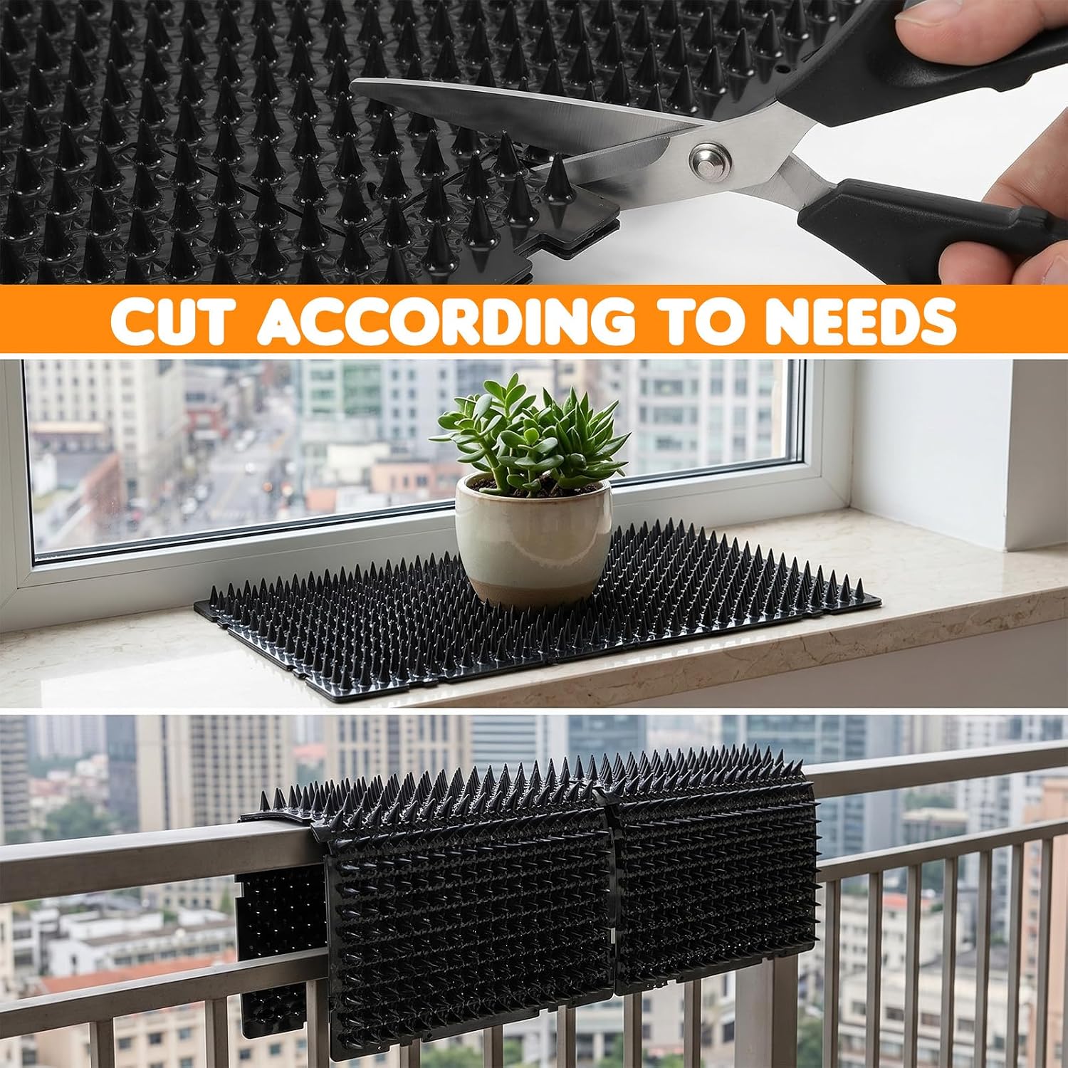 16 Pack Scat Mat for Cats, Plastic Cat Deterrent Mat with Spikes | 16 X 13 Inch Scat Mats for Indoor/Outdoor, Pet Training Deterrent for Sofa, Countertop, Garden & Plant Protection