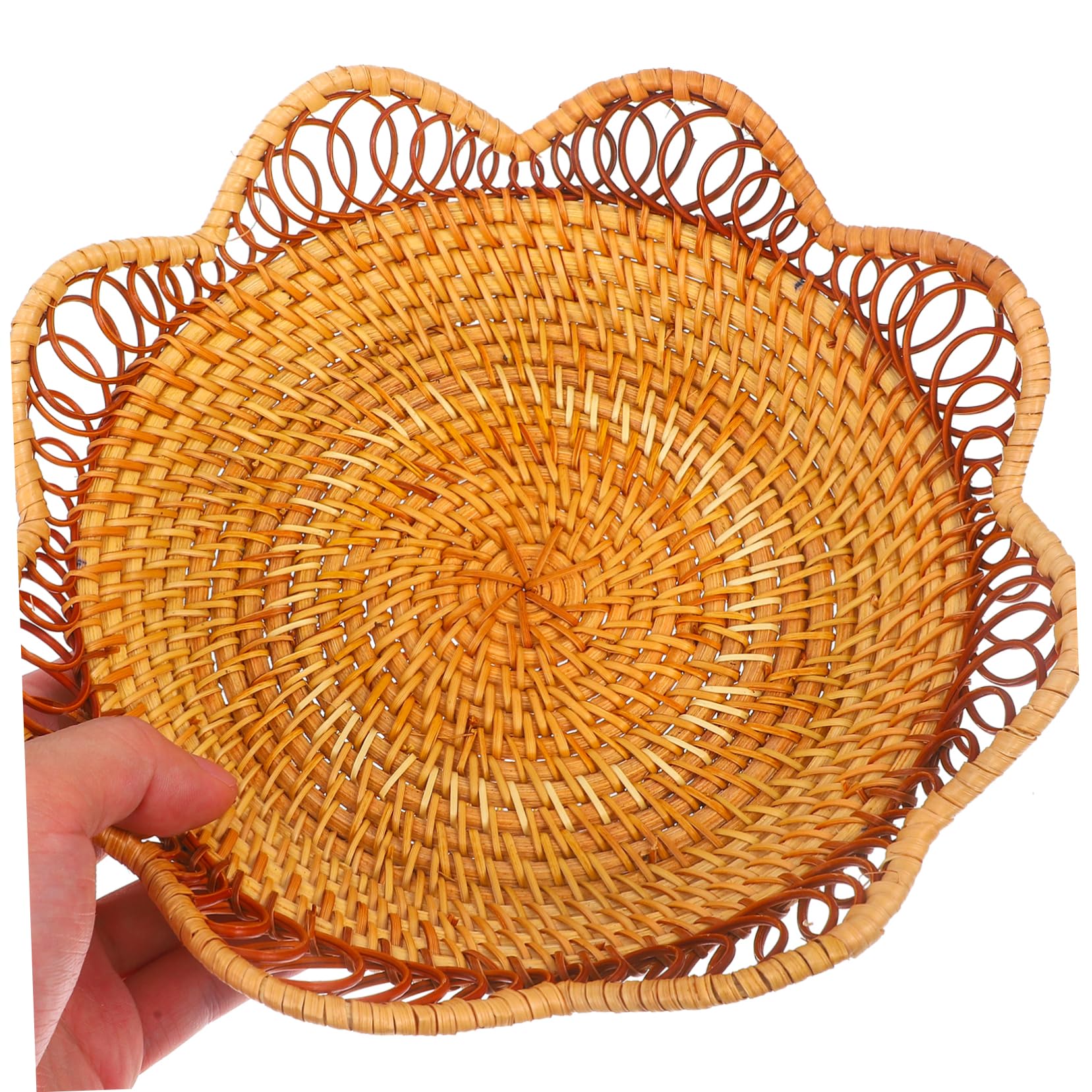 ULTECHNOVO Cesta de Pan de Ratán Redonda, Tejida a Mano, 11 Pulgadas, para Cocina y Encimera, Organizador Elegante de Mesa Amplio Espacio