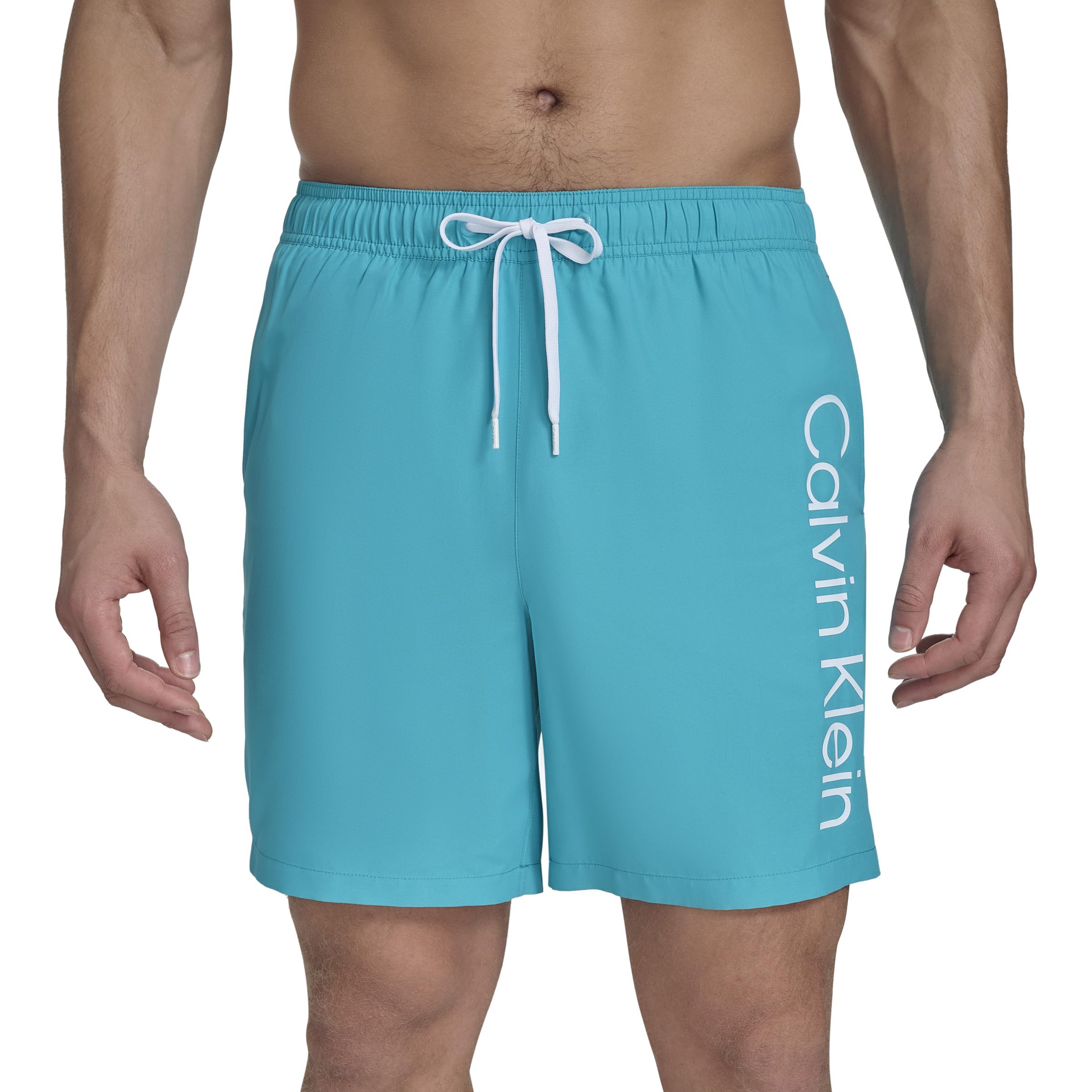 Calvin Klein Men's Volley Quick Dry Lightweight Swim Trunk Swimming Trunks, Atlantis, S