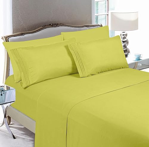 Vista 174 de Elegant Comfort - Juego de sábanas de 3 piezas de lujo de 1500 hilos, calidad egipcia, Microfibra, Blanco, Completo