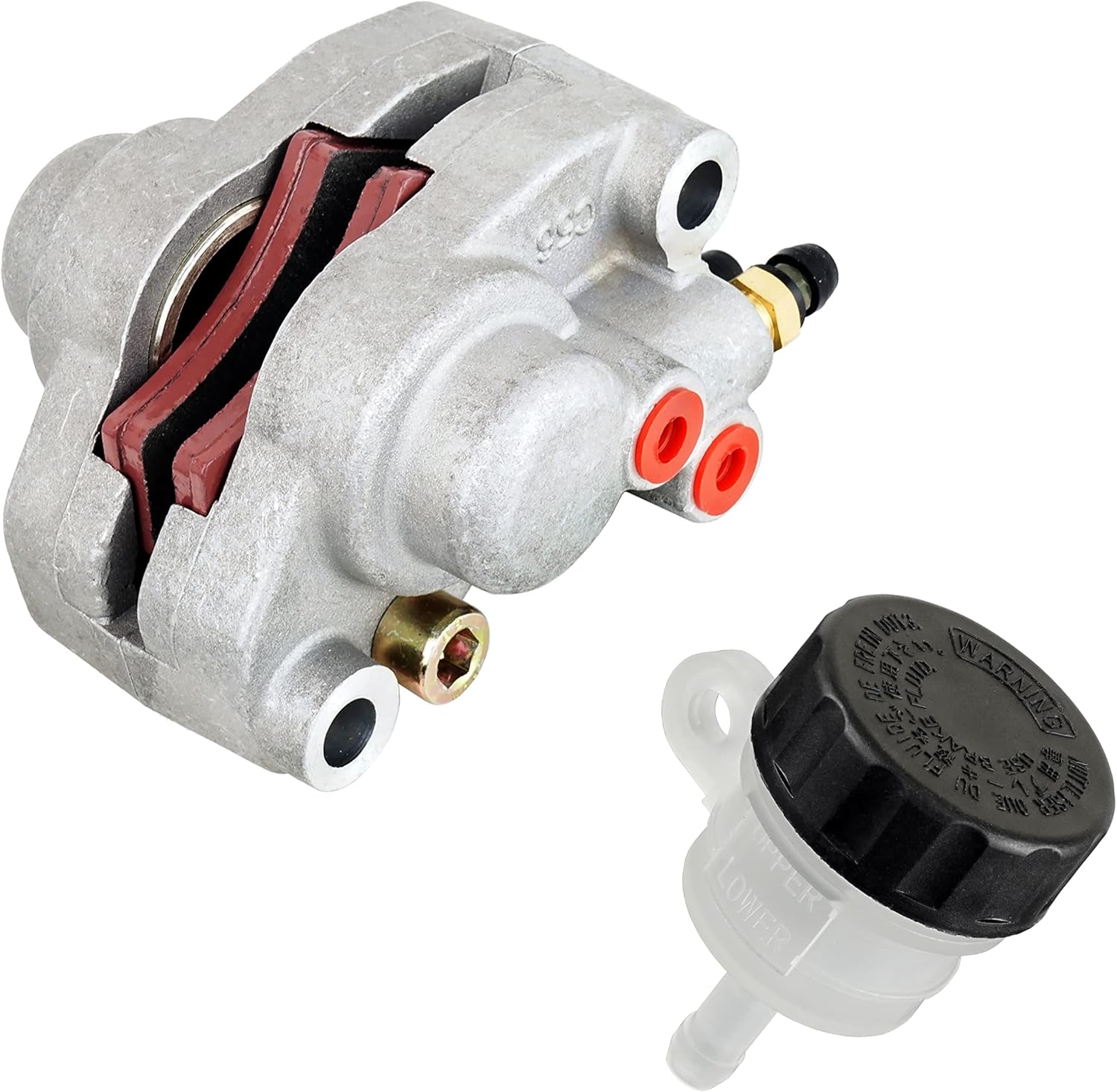 Caltric Rear Brake Caliper with Pads Fluid Reservoir Compatible with Polaris 1910691 1910367 1910449 1930854 1910270 1930854