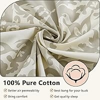 Vista 4 de DUOMING Juego de funda de edredón de algodón tamaño King, 100% algodón, funda de edredón de damasco de 3 piezas para todas las estaciones