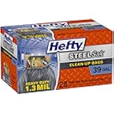 Hefty SteelSak Heavy Duty Large Clean-Up Trash Bags, 39 Gallon, 28 Count